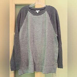 J. Jill Black and White Striped Sweater